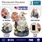 Cherry Blossom Gnome Solar Garden Statue, 8" Figurine and Floral Outdoor Decor